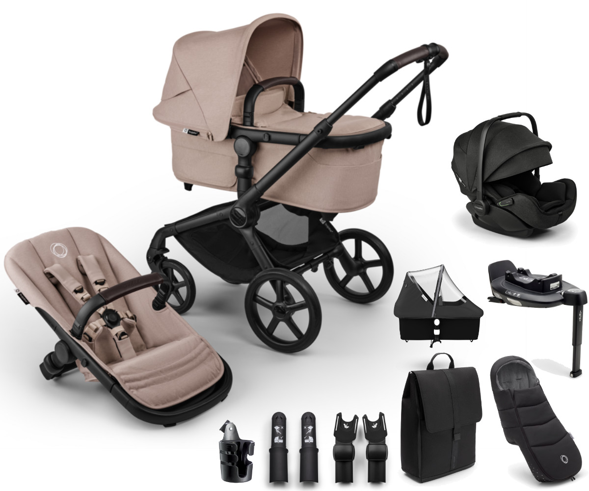 Bugaboo Fox 5 Renew Kinderwagen Set 9 in 1 beige - Vorderansicht