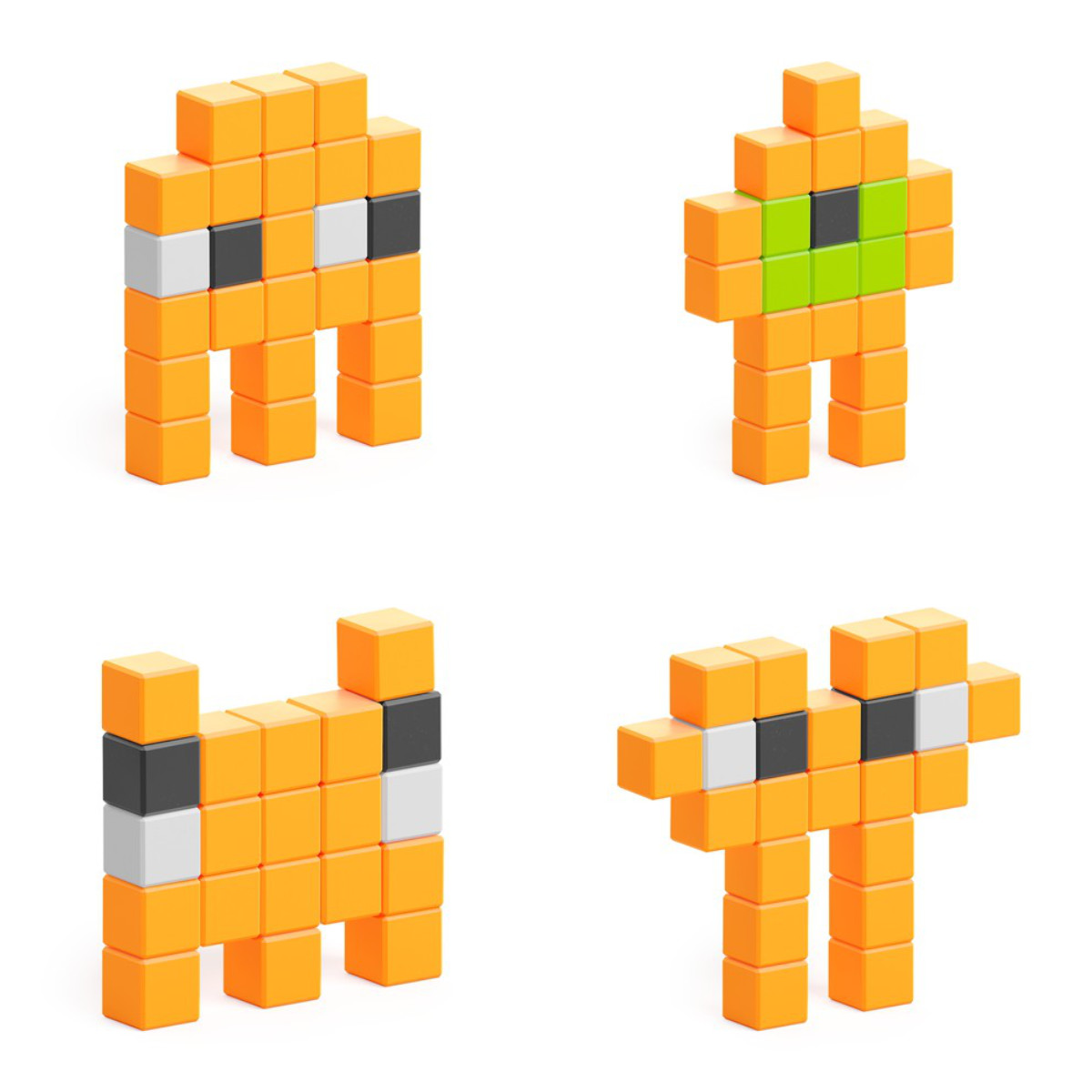 PIXIO Magnetische Bausteinwürfel Mini Monsters 100 Stk