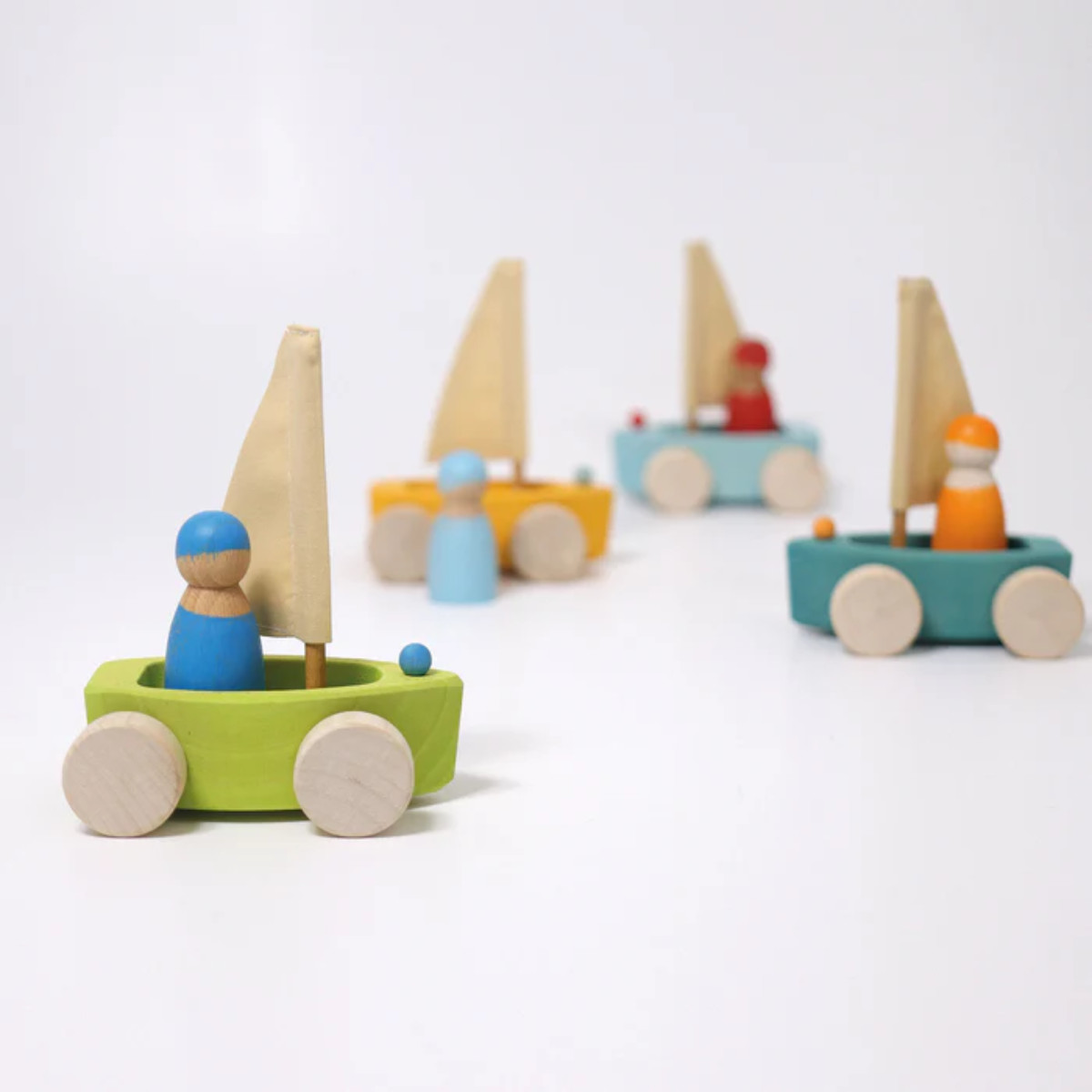 Grimm’s Small Wooden Sailboats with Figures