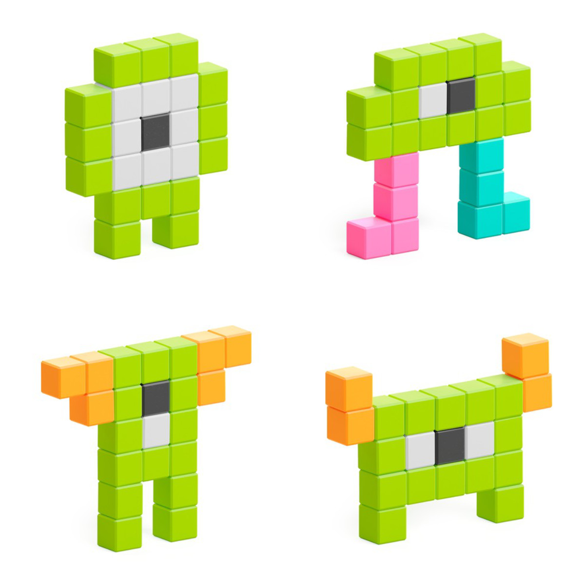 PIXIO Magnetische Bausteinwürfel Mini Monsters 100 Stk
