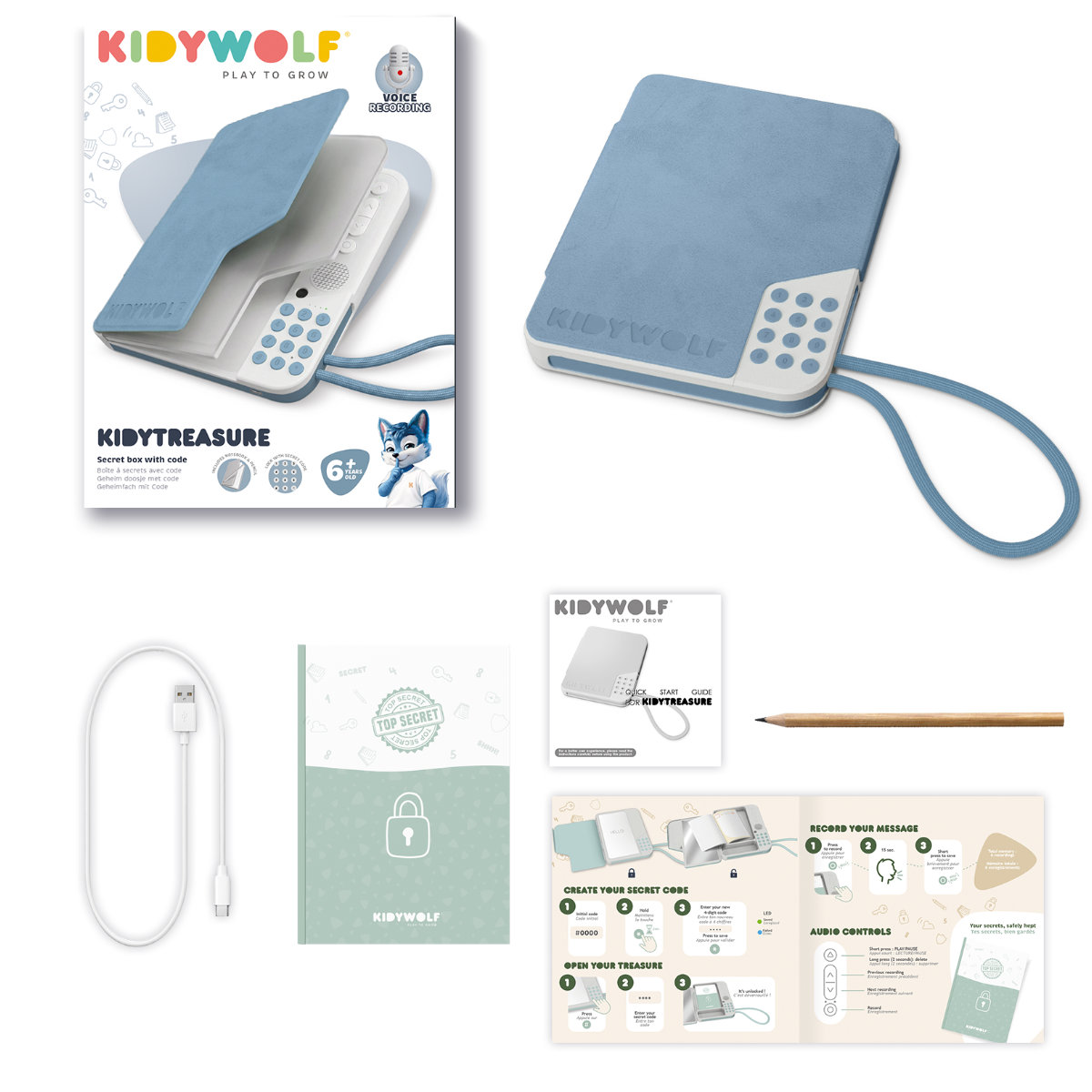 Kidywolf KIDYTREASURE Diary with Digital Combination Lock