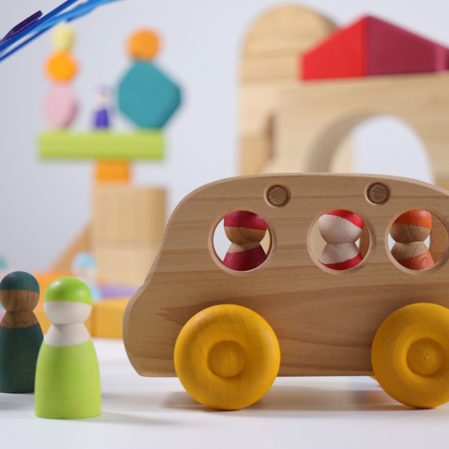Grimms Wooden Rainbow Friends, 12 Pieces