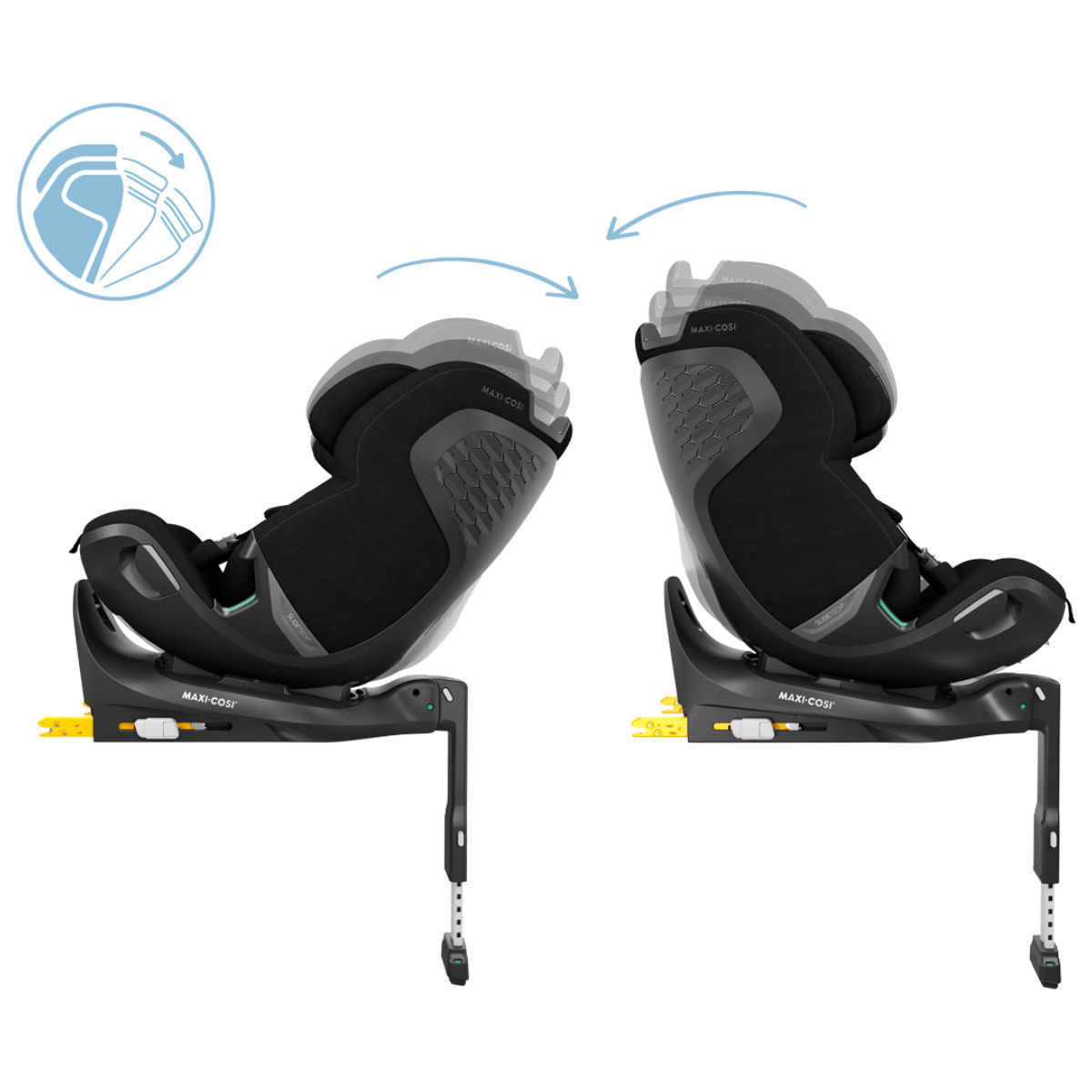 Maxi Cosi Emerald 360 Pro Kindersitz in Schwarz - Seitenansicht