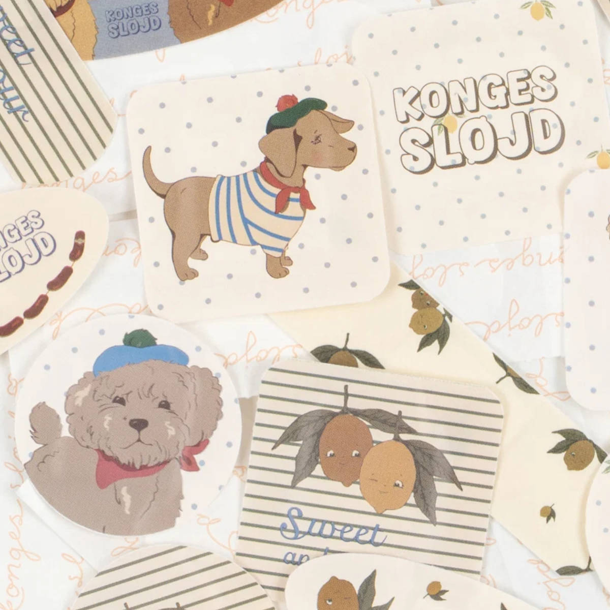Konges Slojd Sticker Set mit Tiermotiven - Draufsicht