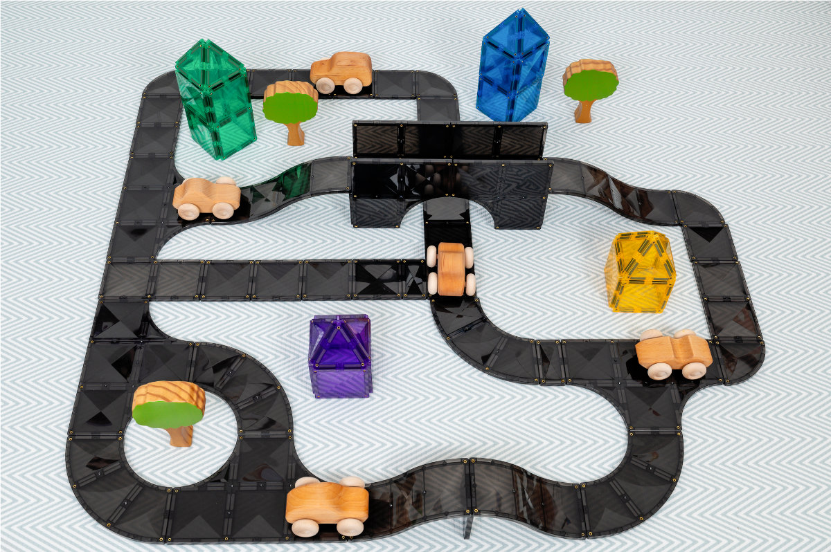Connetix Magnetic Building Blocks Creative Roads Pack - 48 Pieces