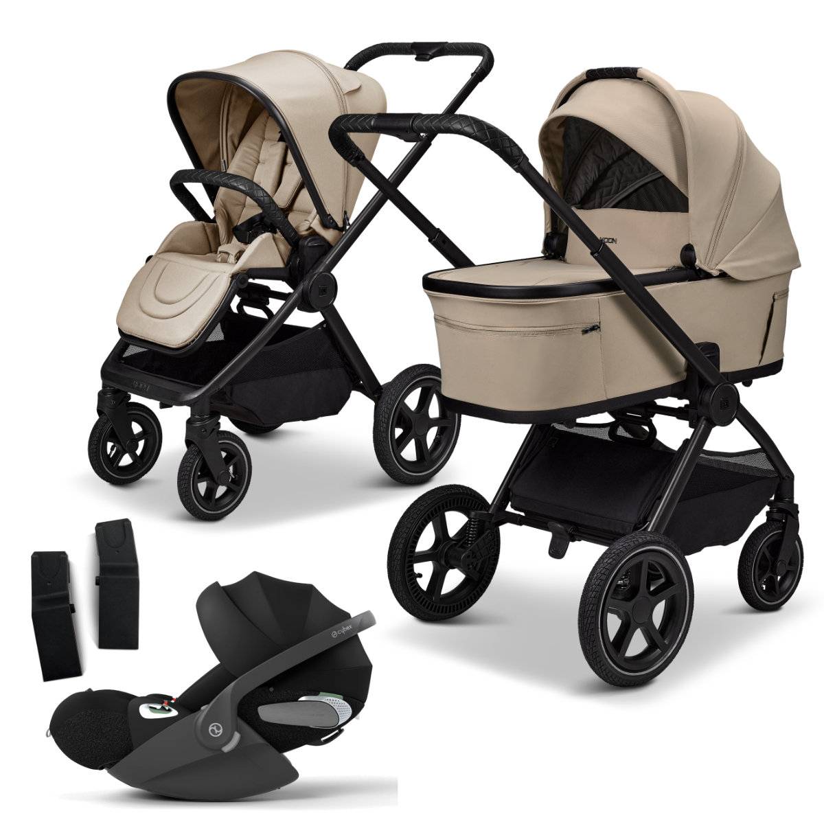 Moon Gio Fold Air 3 in 1 Stroller Set incl. Cybex Cloud T i-Size Infant Car Seat