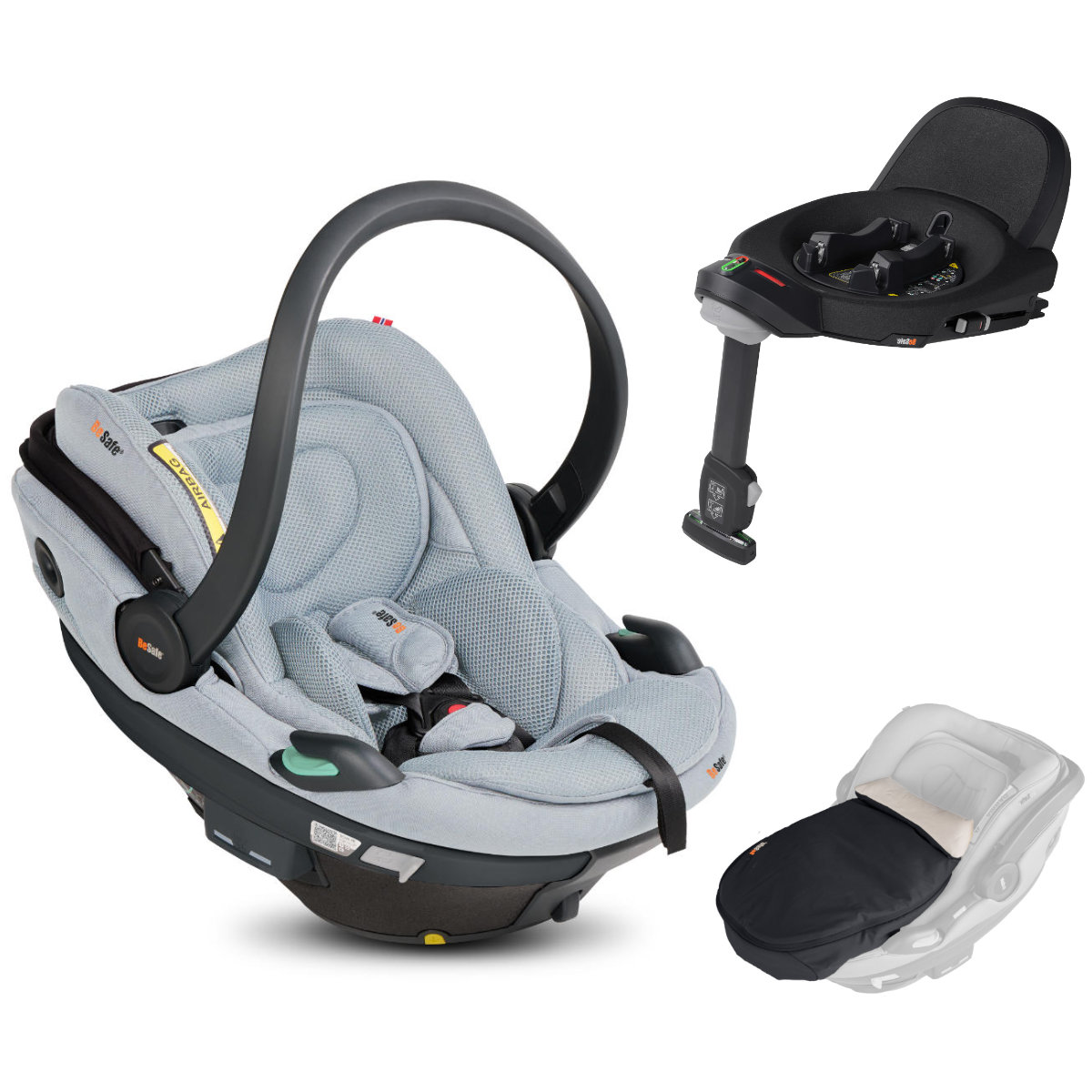 BeSafe iZi Go Modular X1 i-Size Babyschale in Grau - schräge Ansicht