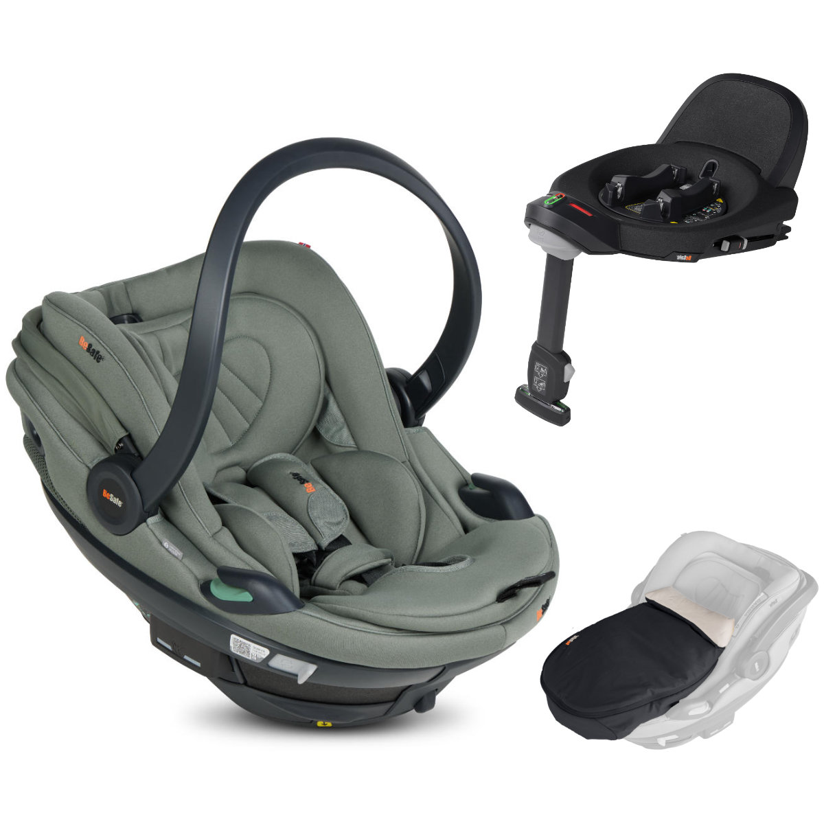 BeSafe Babyschale in Grün - schräge Ansicht