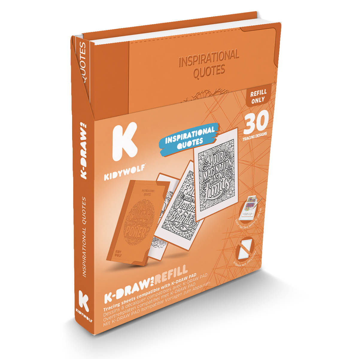 KIDYWOLF K-DRAW REFILL in Orange - schräge Ansicht