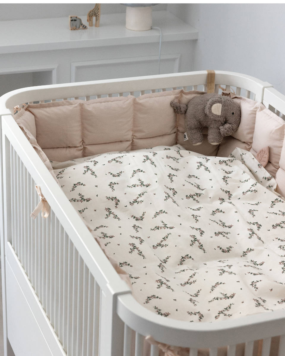 Sebra Bedding for Baby Cot 70 x 100 cm, Powder Blossom