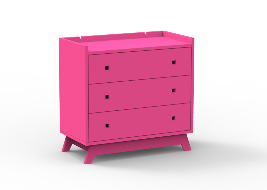 Mathy by Bols Kommode Madavin in Pink - schräge Ansicht
