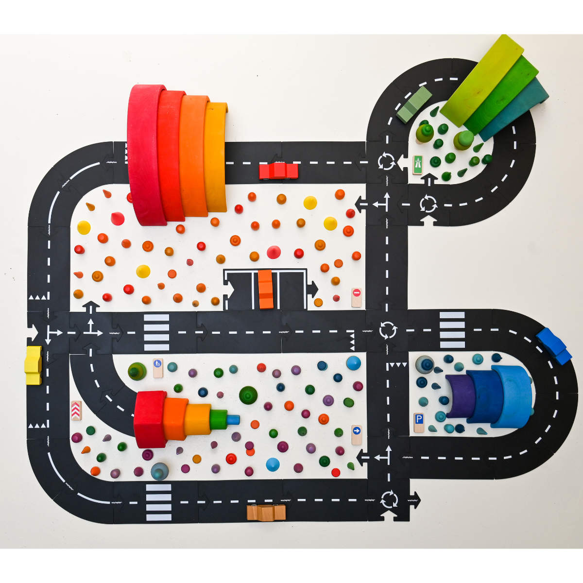 Waytoplay King of the Road Extra Large Set – 40-Piece Flexible Toy Road