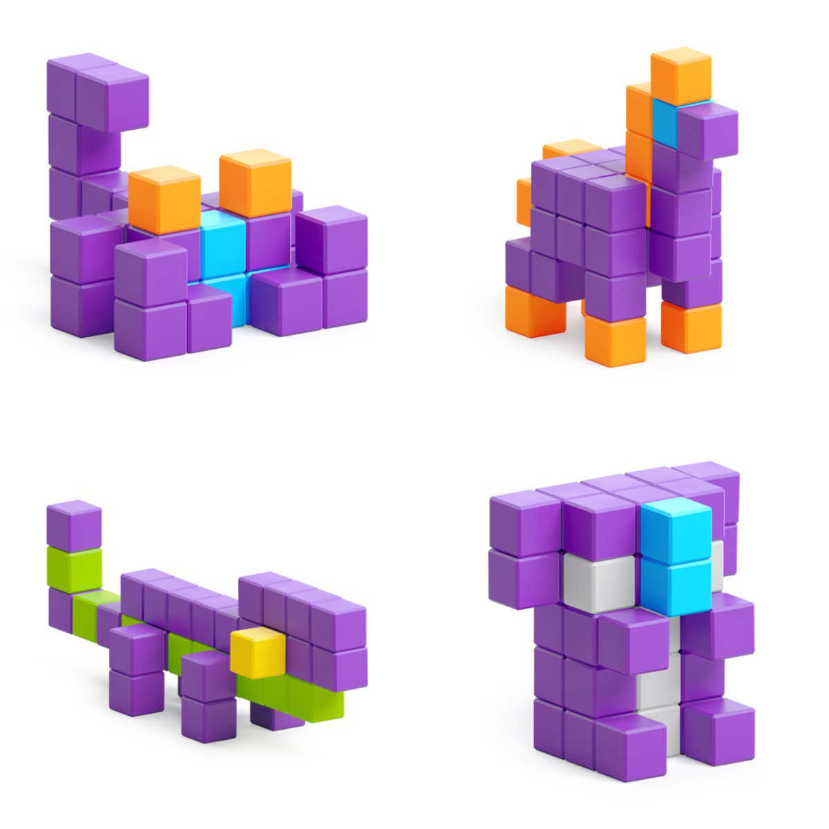PIXIO Magnetic Building Blocks Mini Safari 137 pcs