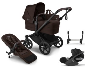 Bugaboo Kinderwagen Set in Braun - schräger Überblick