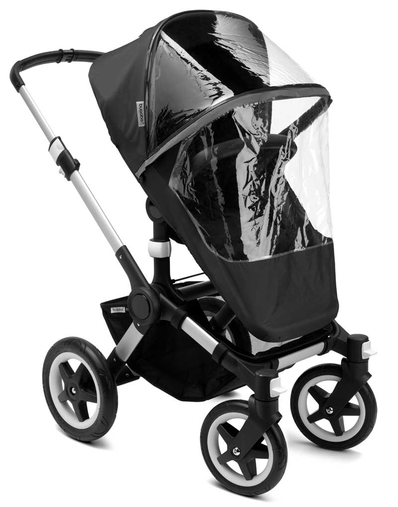 Bugaboo Donkey Buffalo Regenabdeckung in Schwarz - schräge Ansicht