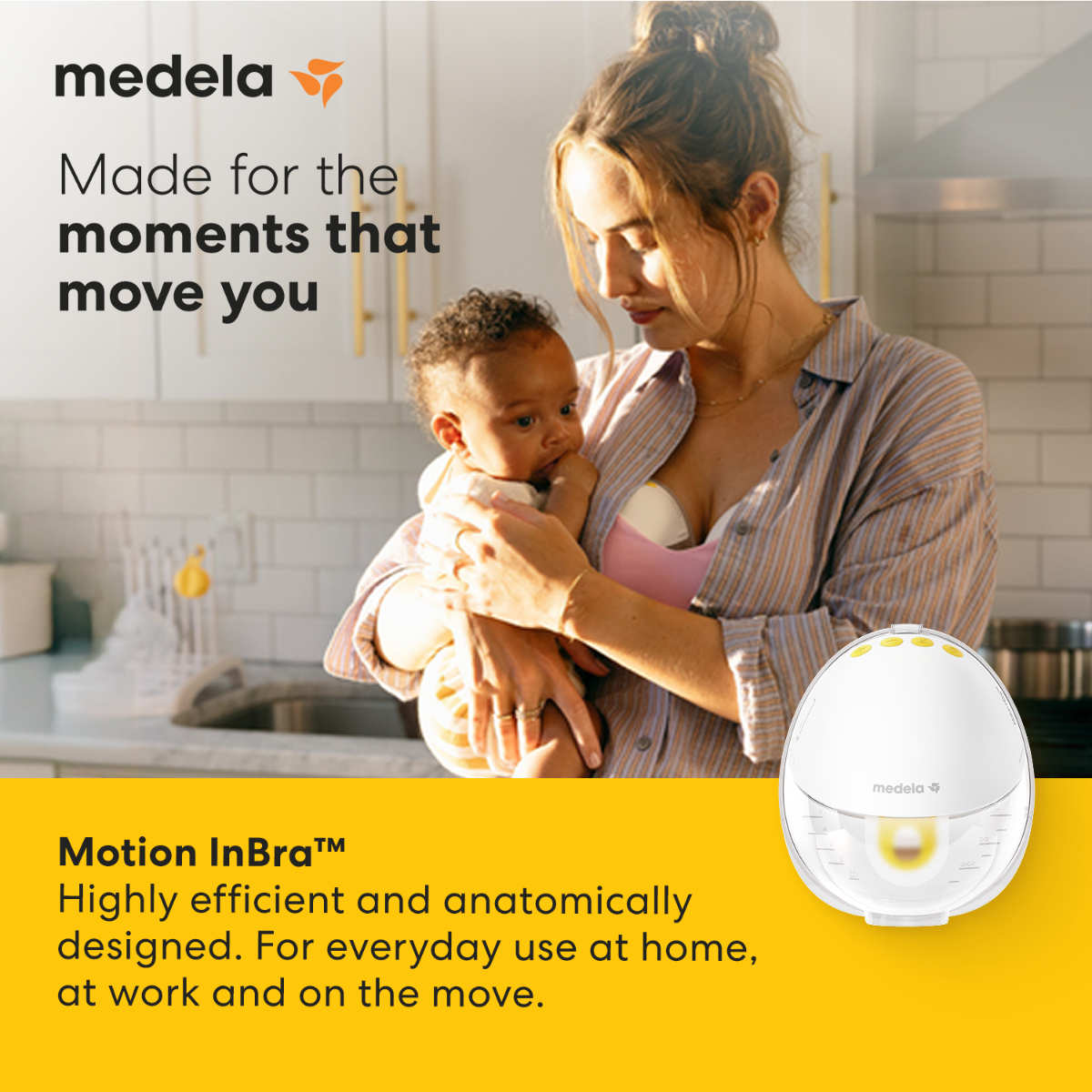 Medela Elektrische Einzel-Milchpumpe Motion InBra Single