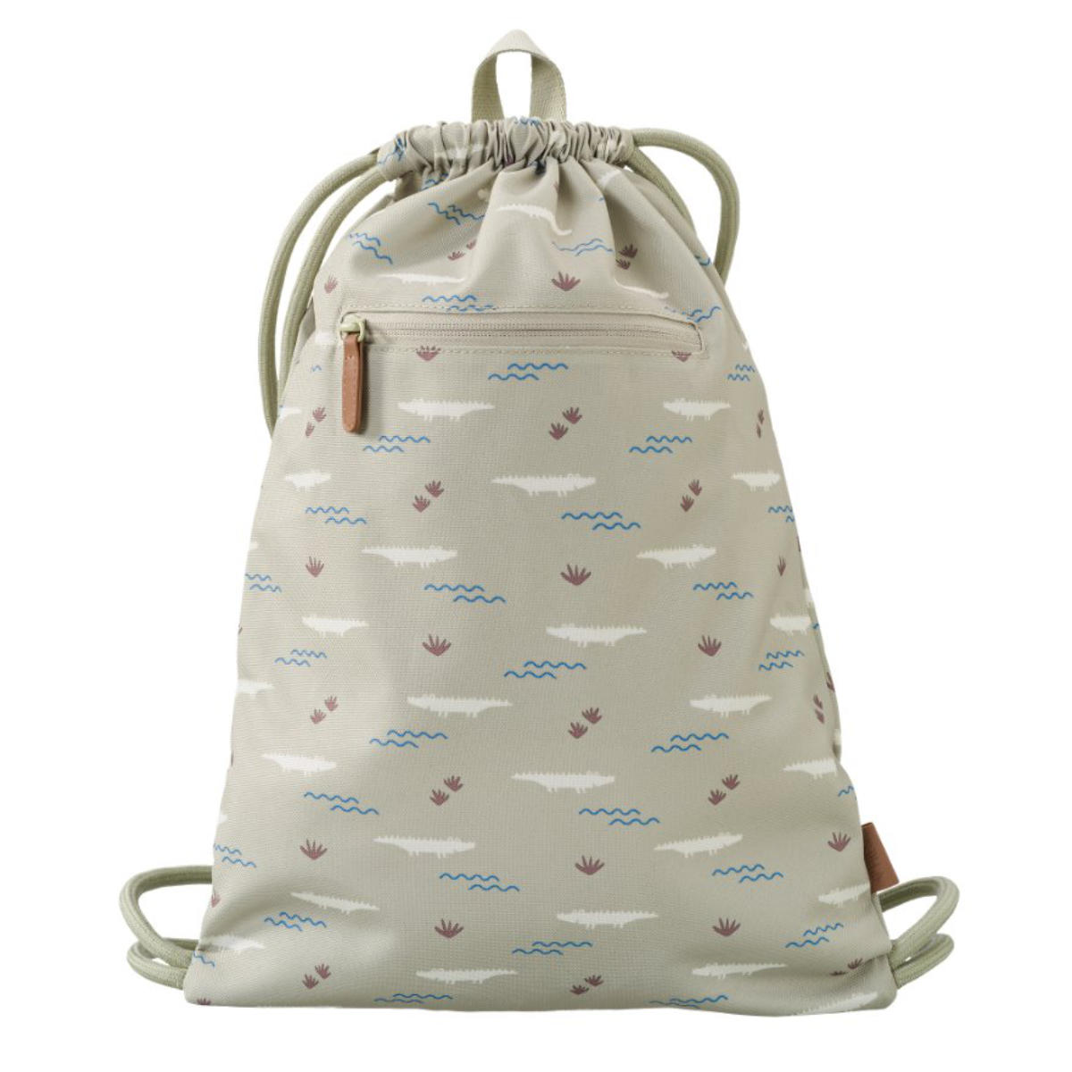 Faltbarer Gymbag in Beige mit Print - Vorderansicht
