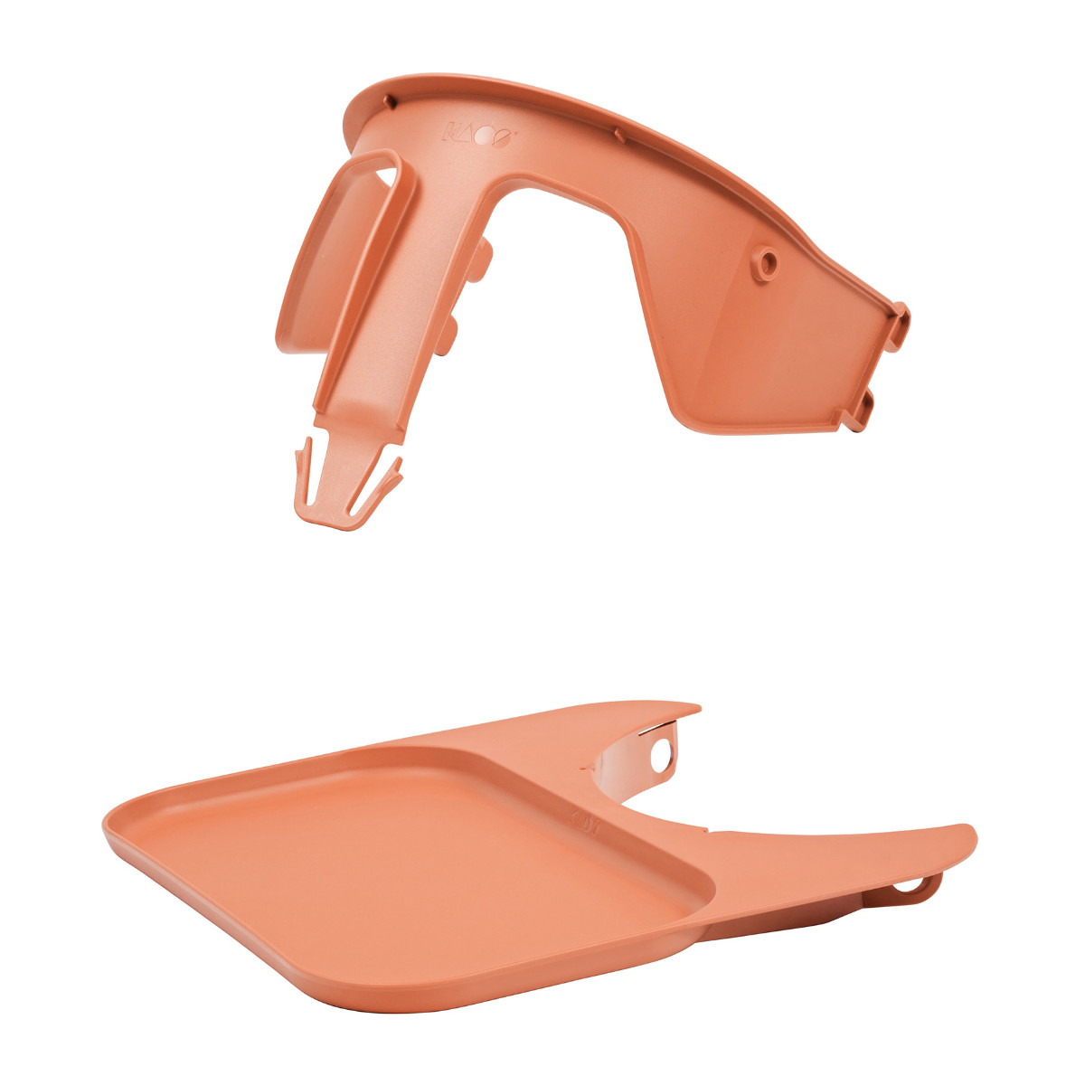 KAOS Klapp Mini Bügel & Tablett Bundle in Orange - schräge Ansicht, Artikelnummer KA-BPP-SAF-TRA-TER-PIN
