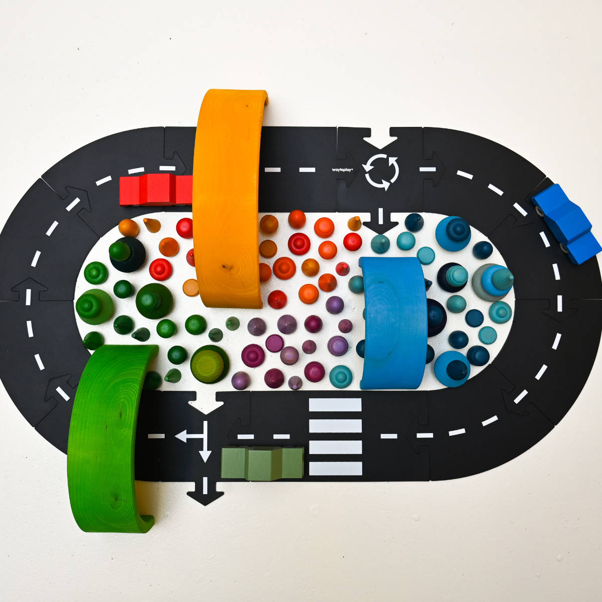 Waytoplay Ringroad Small Road Set – Flexible Toy Road for Kids (12-Piece)