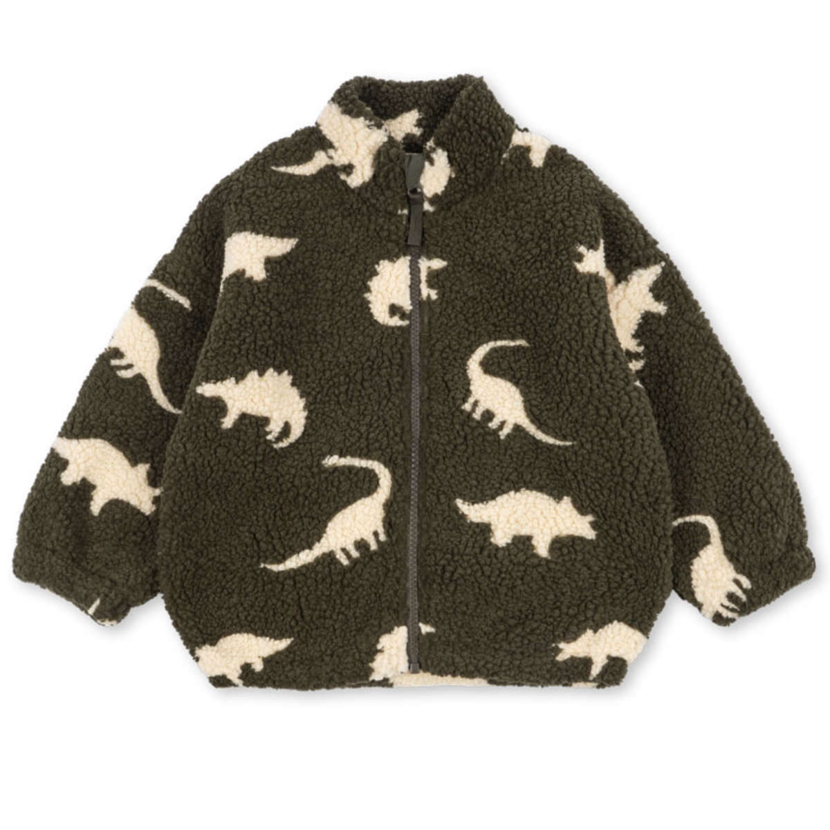 Kinderjacke mit Dinomuster in Grün - Vorderansicht