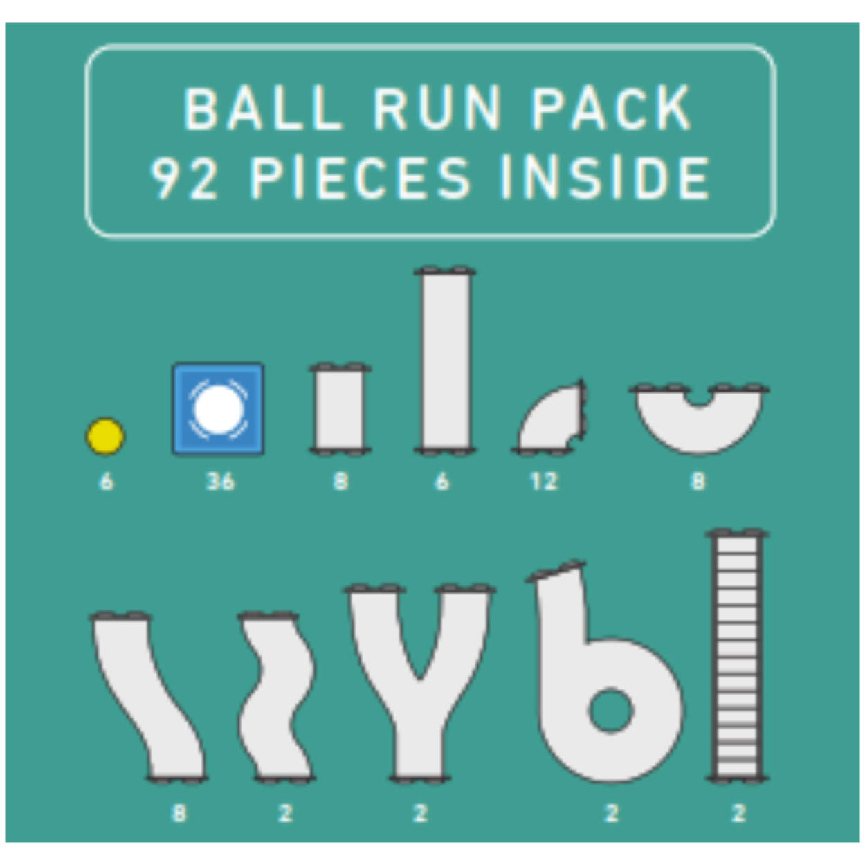 Connetix Magnetic Ball Run Rainbow Building Set - 92 Pieces