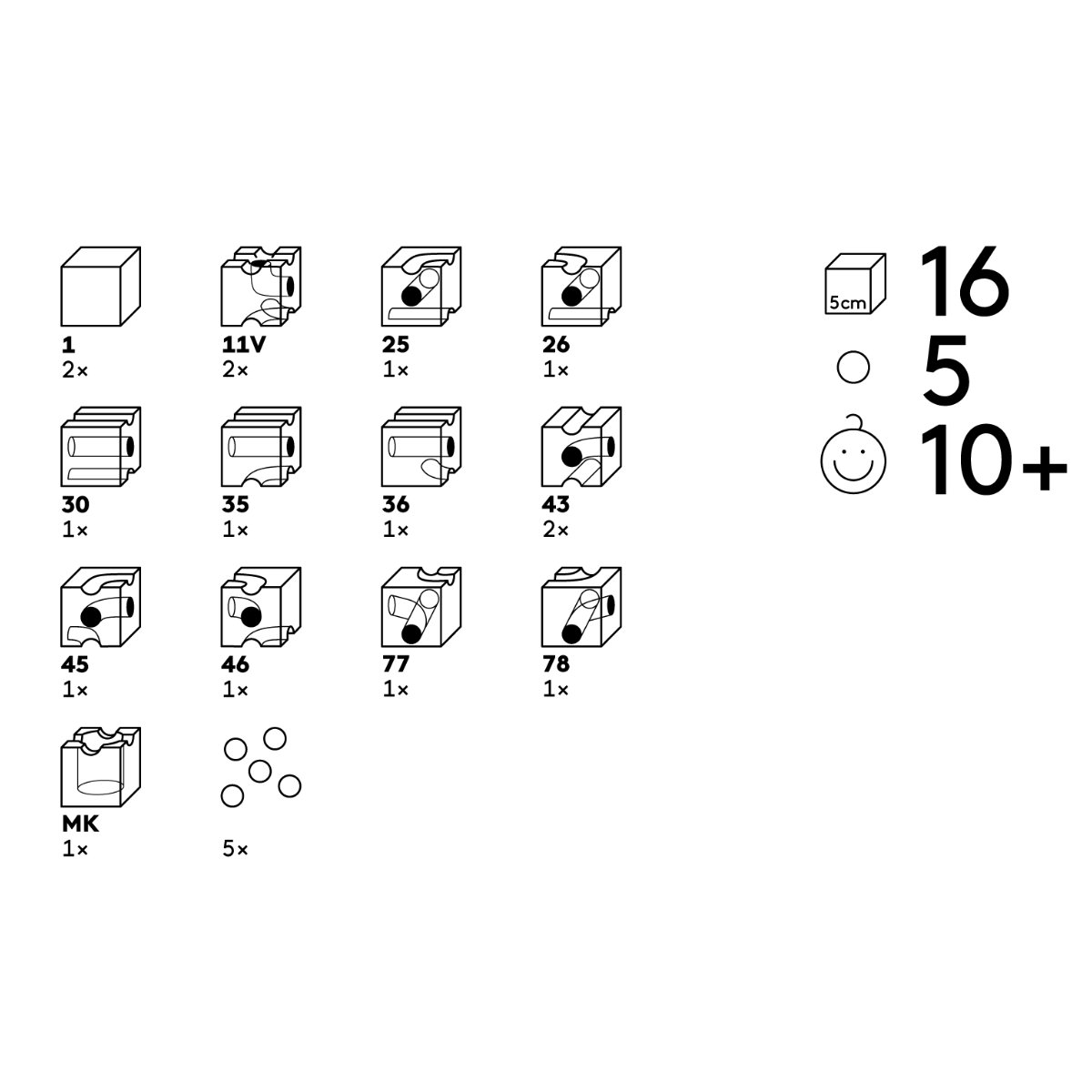 CUBORO Marble Run Extra Set – Expansion Sets in Various Versions
