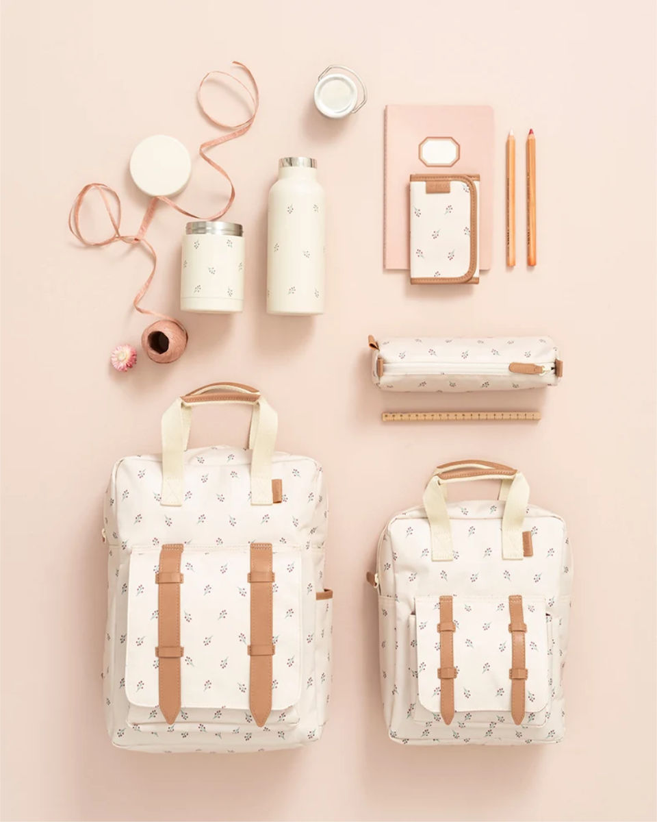 Rucksäcke in Creme mit Muster - Draufsicht