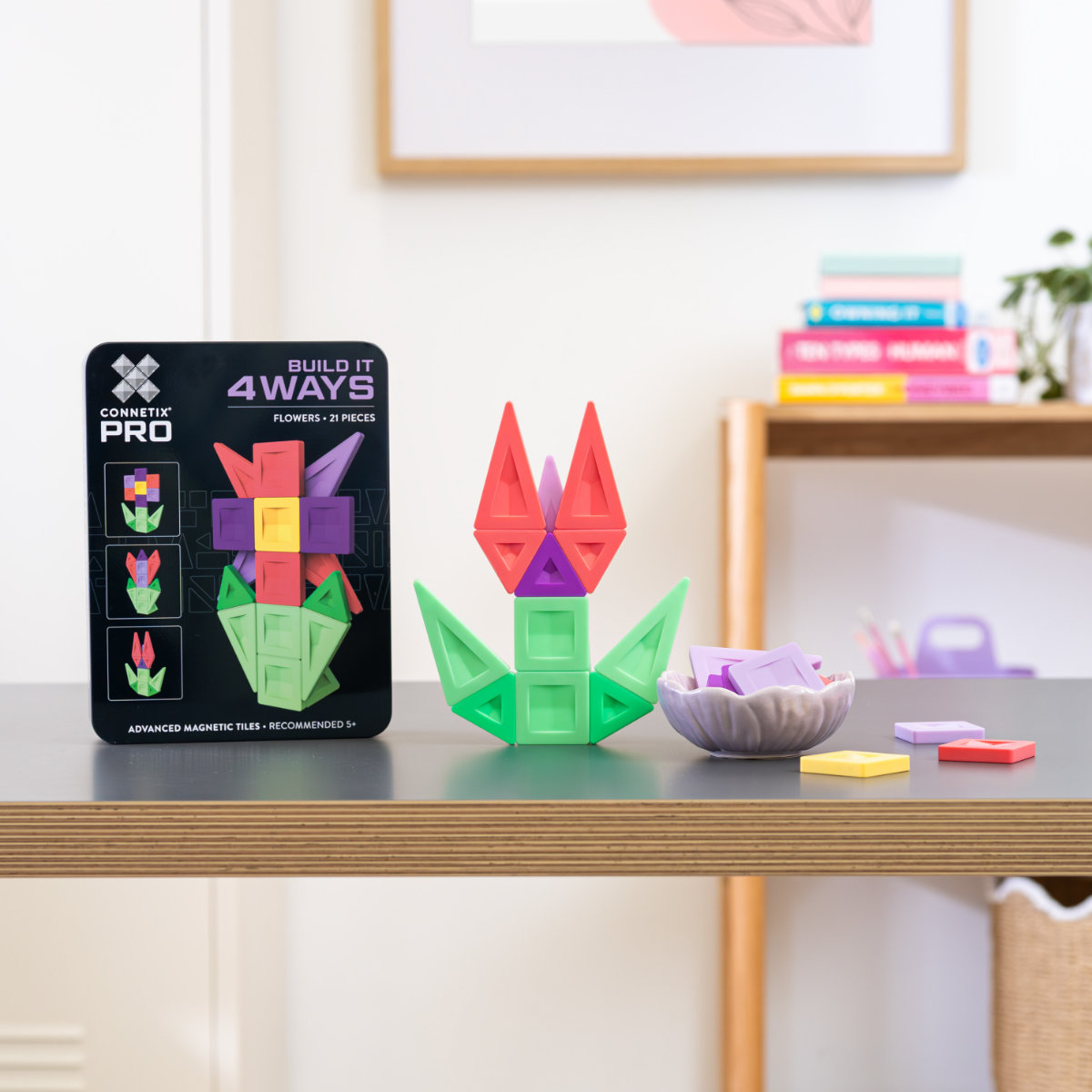 Connetix PRO Magnetbausteine Flowers Pack 21 Teile in Bunt - Vorderansicht