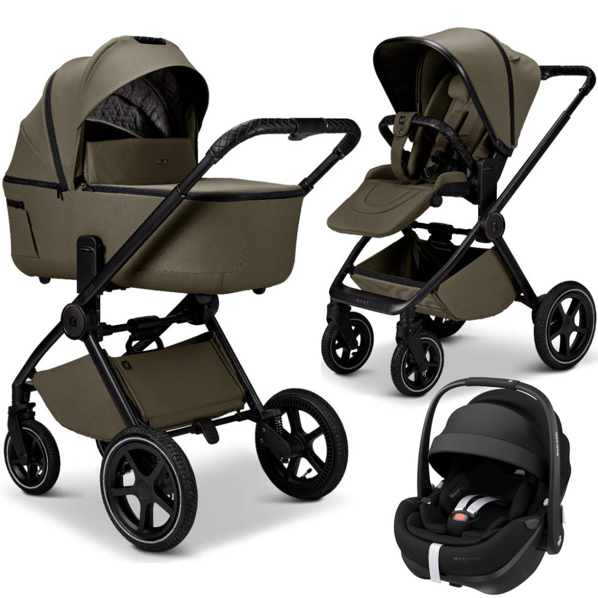 Moon Gio 2.0 Kinderwagen Set 3 in 1 inkl. Maxi Cosi Pebble 360 Pro2