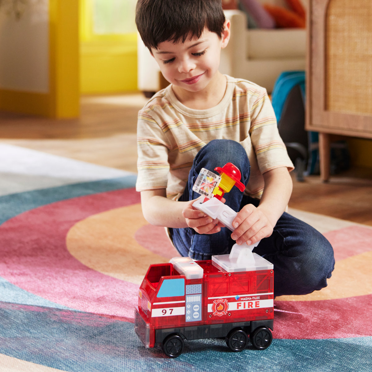 Magna-Tiles Fire Station – 50-Piece
