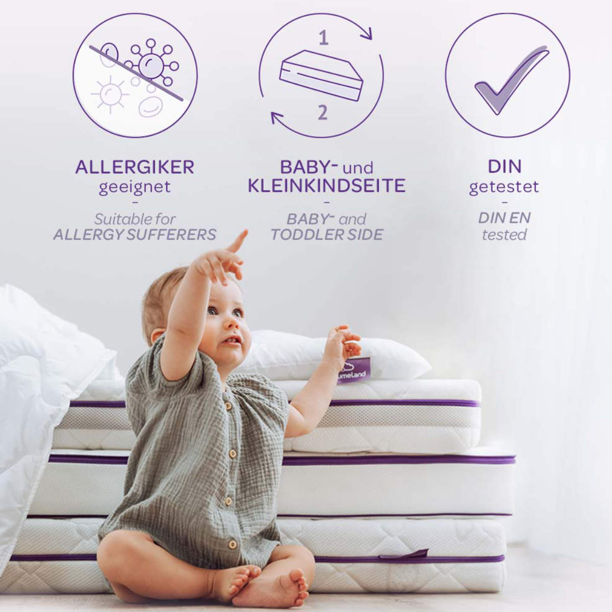 Träumeland Premium Baby and Children's Mattress Brise, 60x120 / 70x140 cm