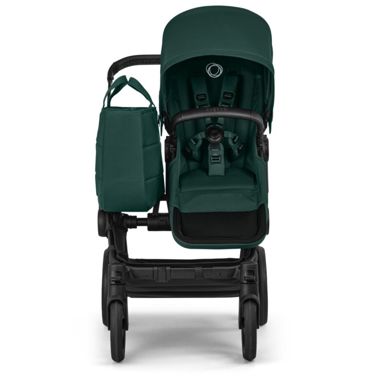 Bugaboo Donkey 6 Mono Kinderwagen 2026 in Dunkelgrün - Vorderansicht
