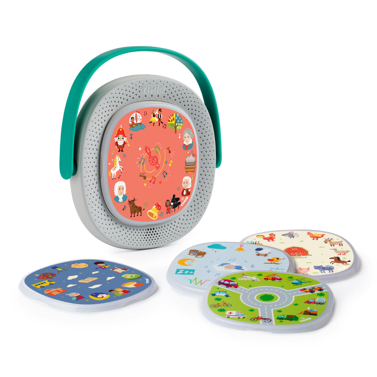 TIMIO Interaktives Audio-Lernspielzeug Starter Kit mit Player & 5 Discs
