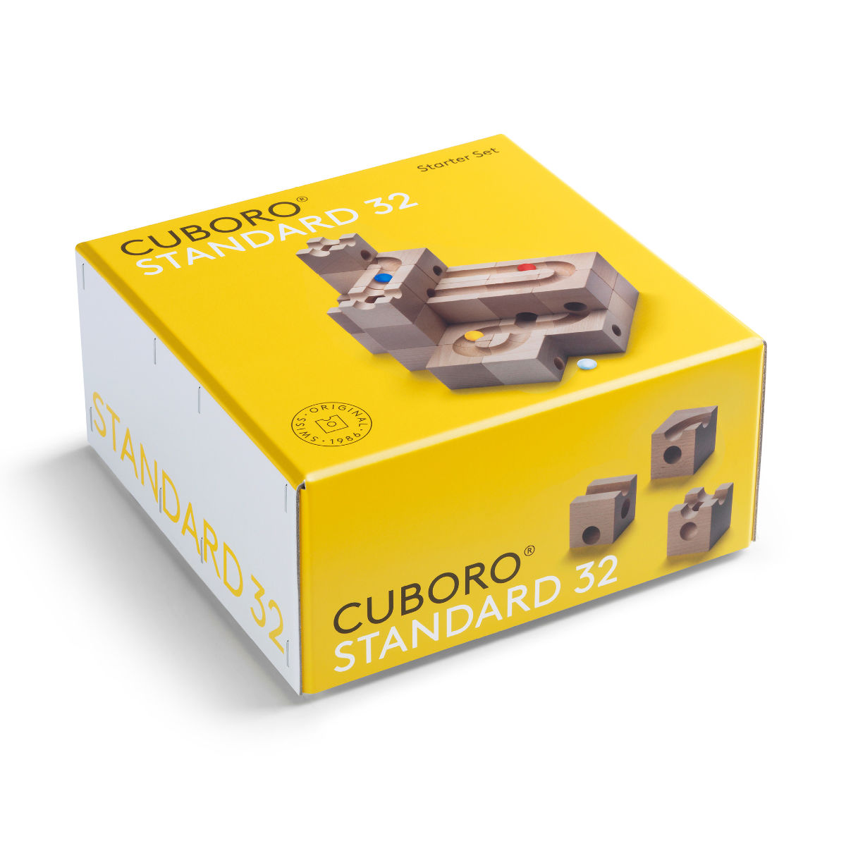 CUBORO STANDARD 32 Marble Run – 32 Piece Starter Set in Swiss Beech Wood