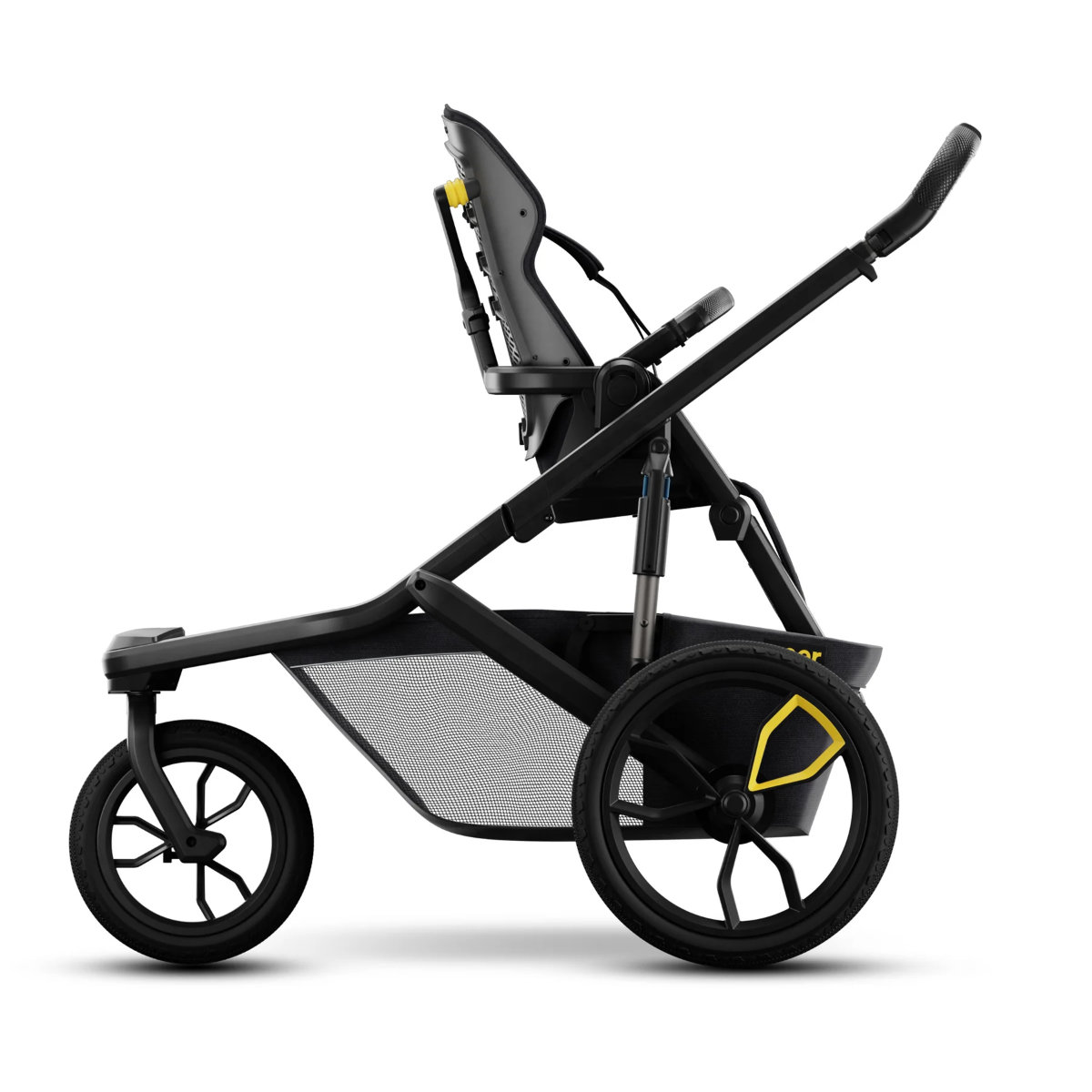 VEER Switchback & Jog Kinderwagen in Schwarz - Seitenansicht