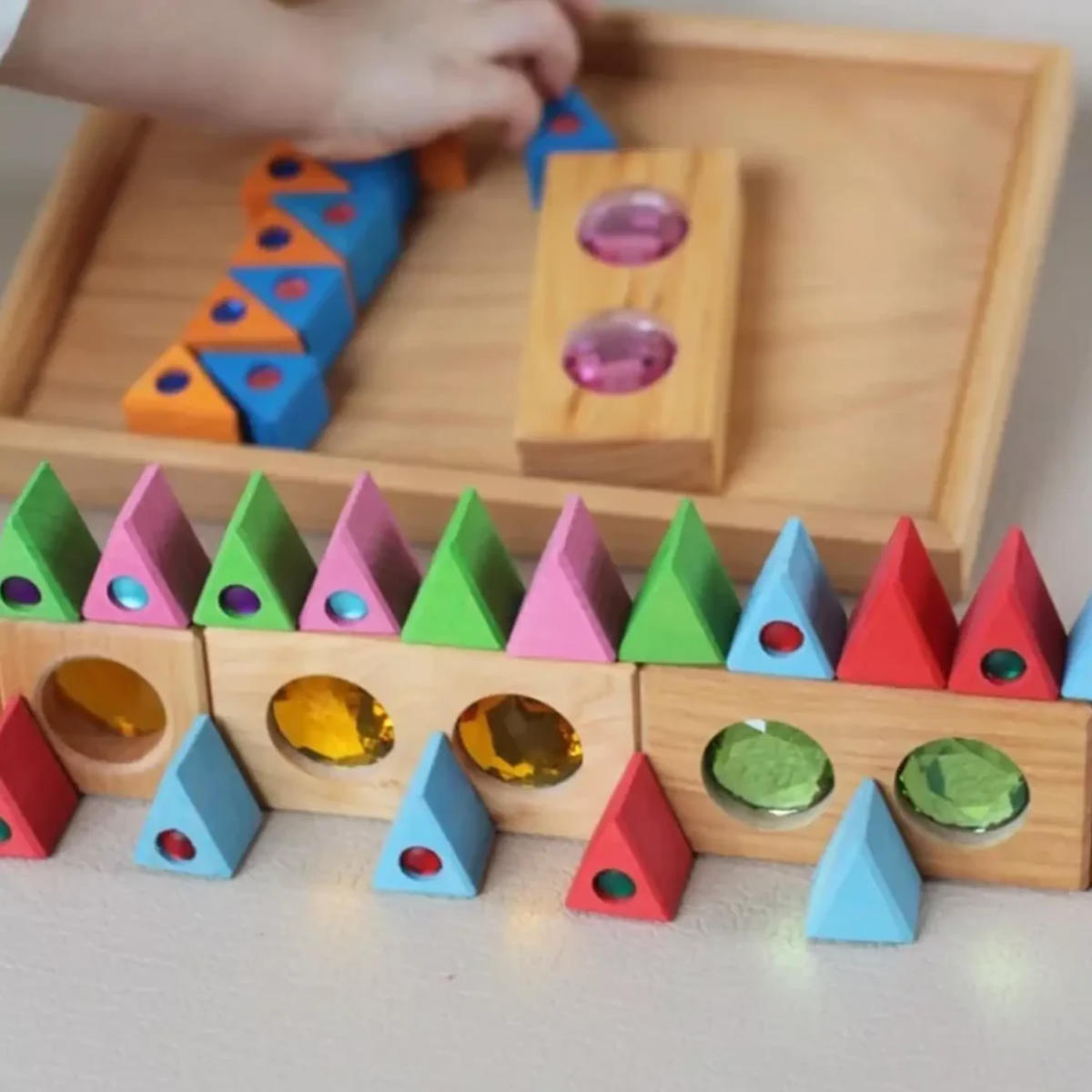 Bauspiel Verzamelbox 36-delig in Bunt - schräg oben Ansicht - Artikelnummer 0227