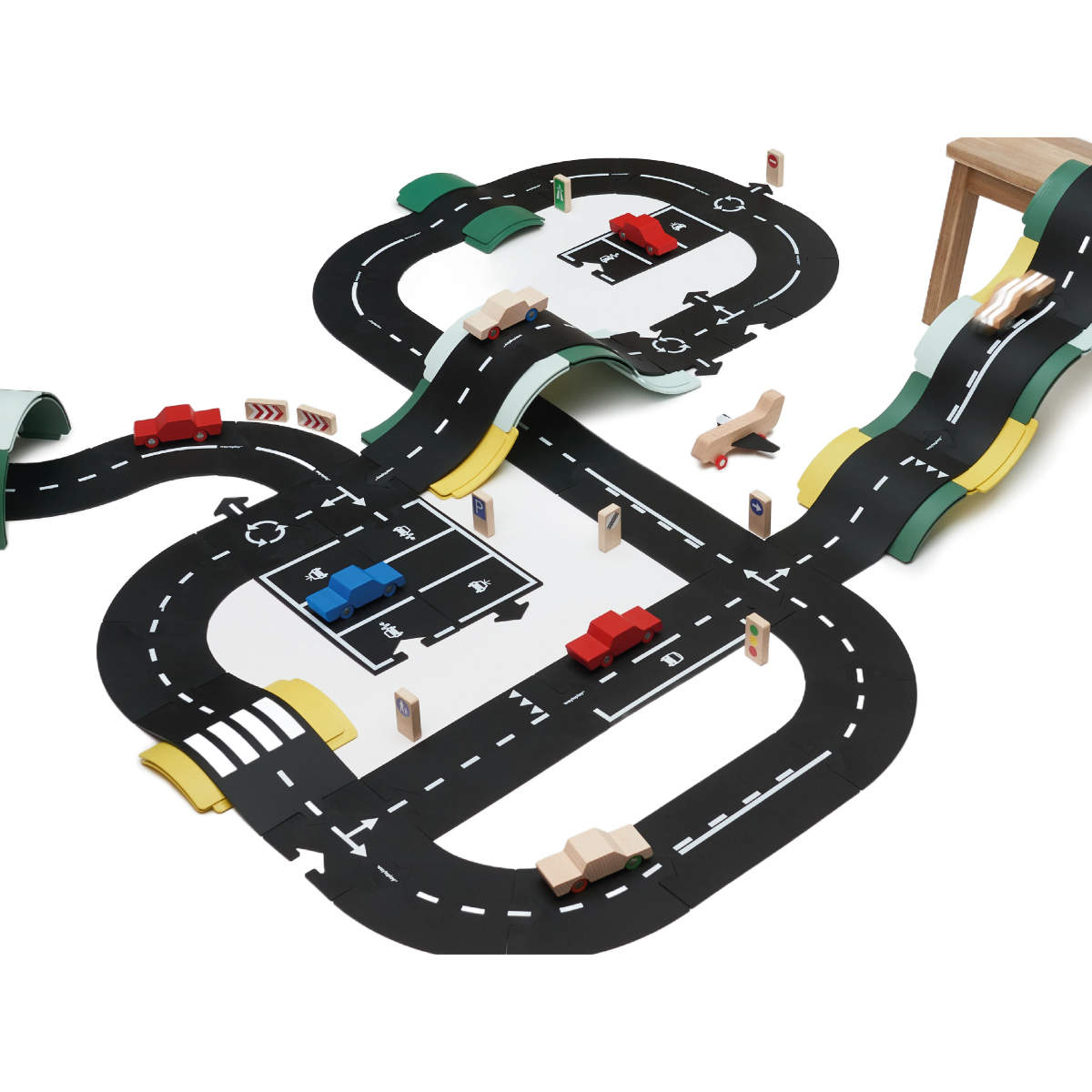 Waytoplay King of the Road Extra Large Set – 40-Piece Flexible Toy Road