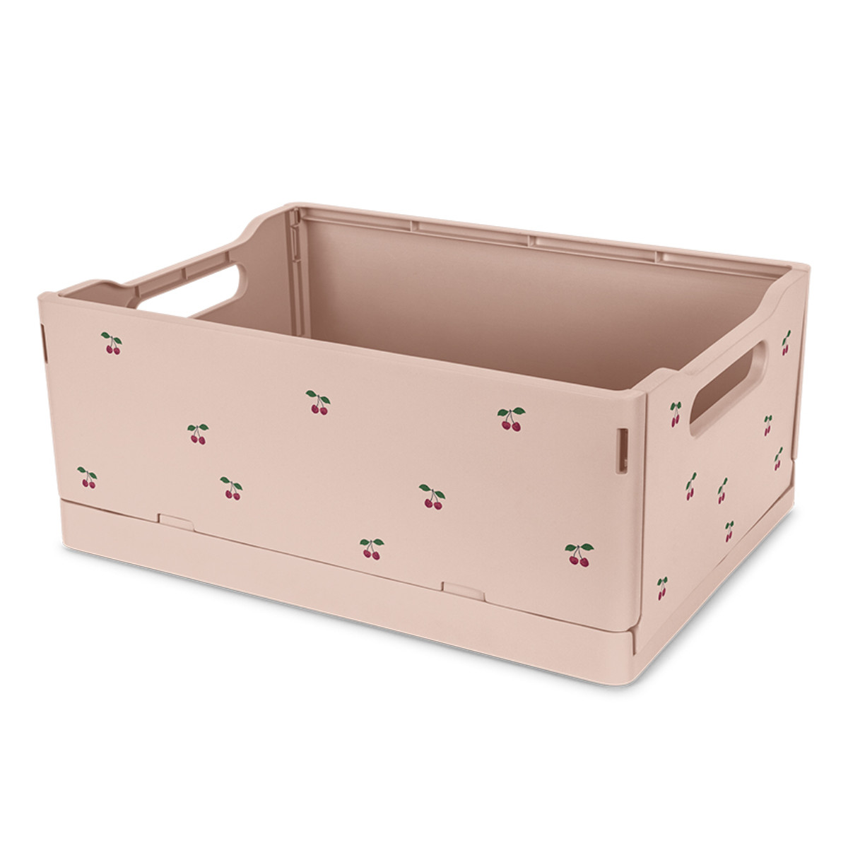 Faltbox mit Kirschmotiv in Rosa - schräge Ansicht
