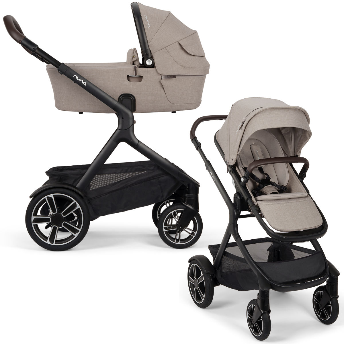 Nuna Kinderwagen in Beige - schräge Ansicht