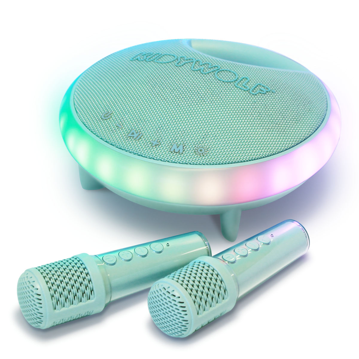 Kidywolf KIDYKARAOKE Karaoke-Set für Kinder mit 2 Mikrofonen und Bluetooth