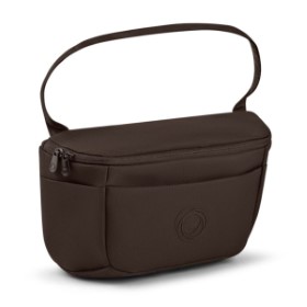 Braune Tasche mit Reißverschluss - schräge Ansicht