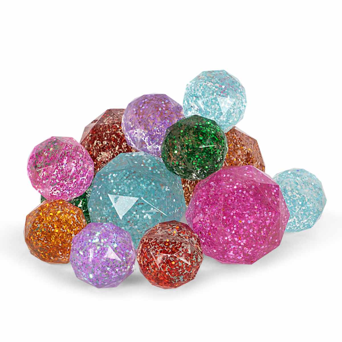 Konges Sløjd Star Flummi-Set mit Glitzer - bunte Draufsicht