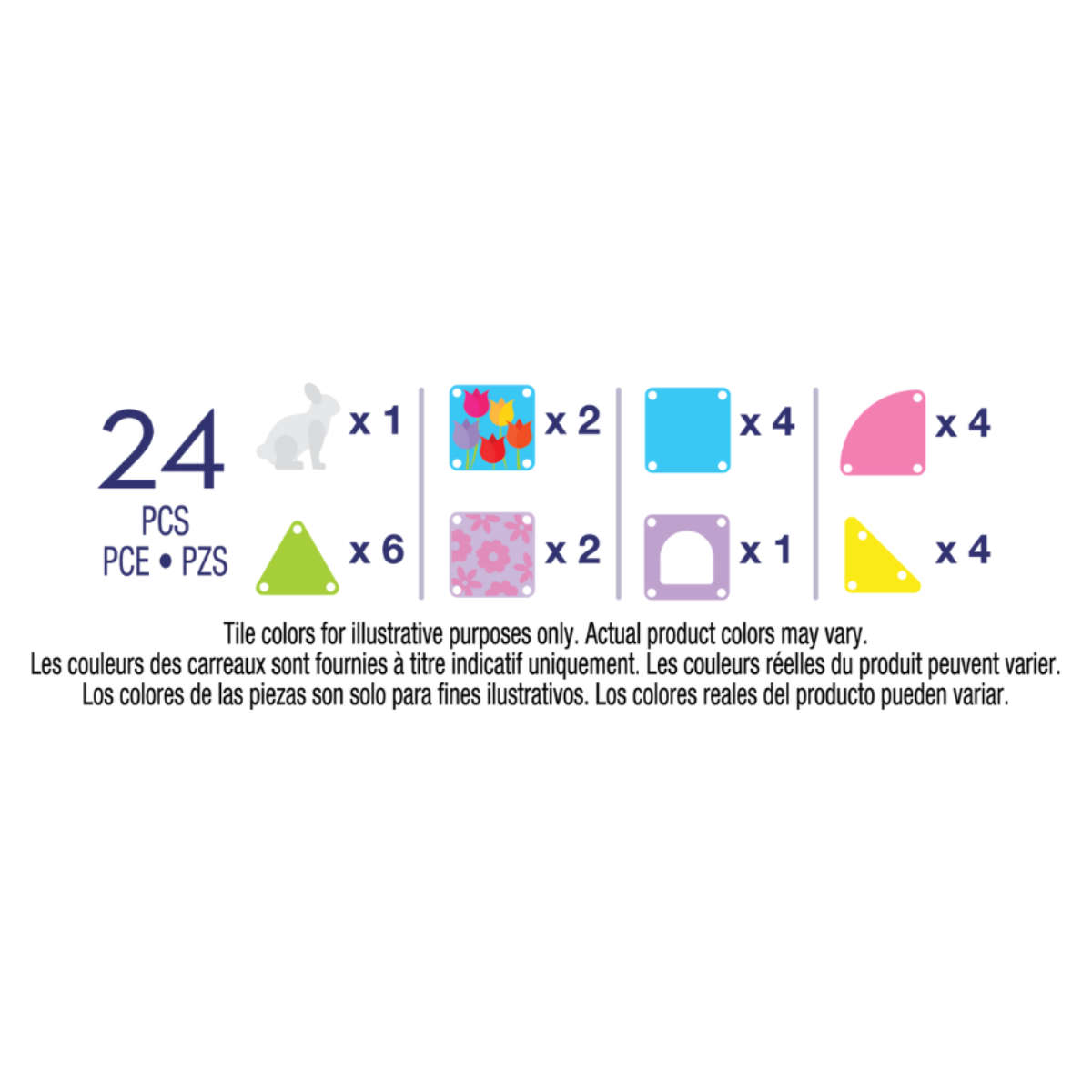 Magna-Tiles microMAGS Spring Garden Reiseset - 24 Teile
