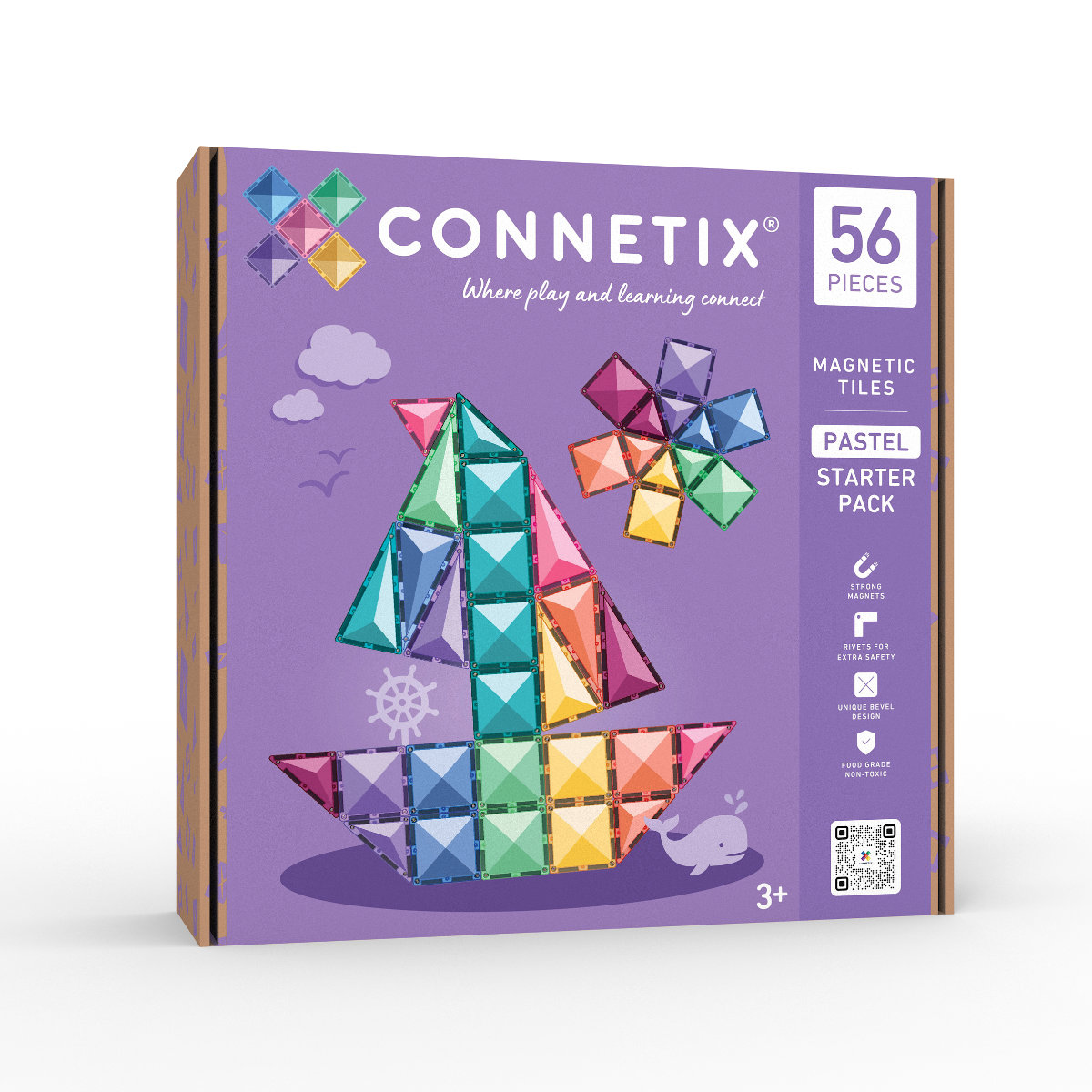 Connetix Magnetbausteine Pastel Starter Pack – 56 Teile
