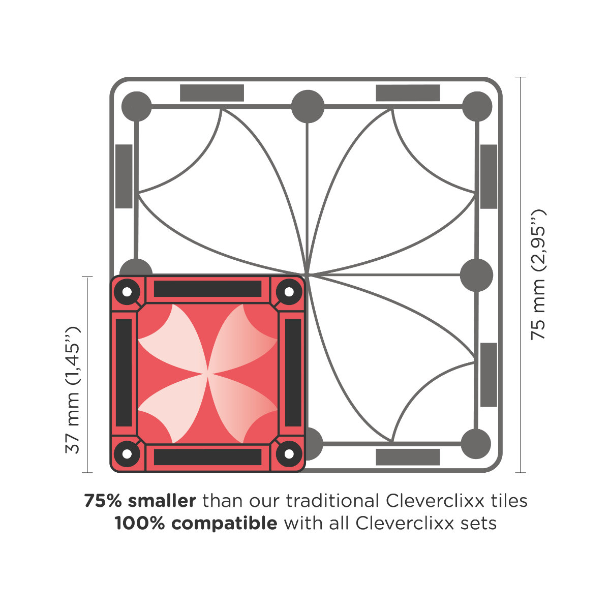 Cleverclixx Mini Tiles Pack Intense – 28 Teile Magnetbausteine