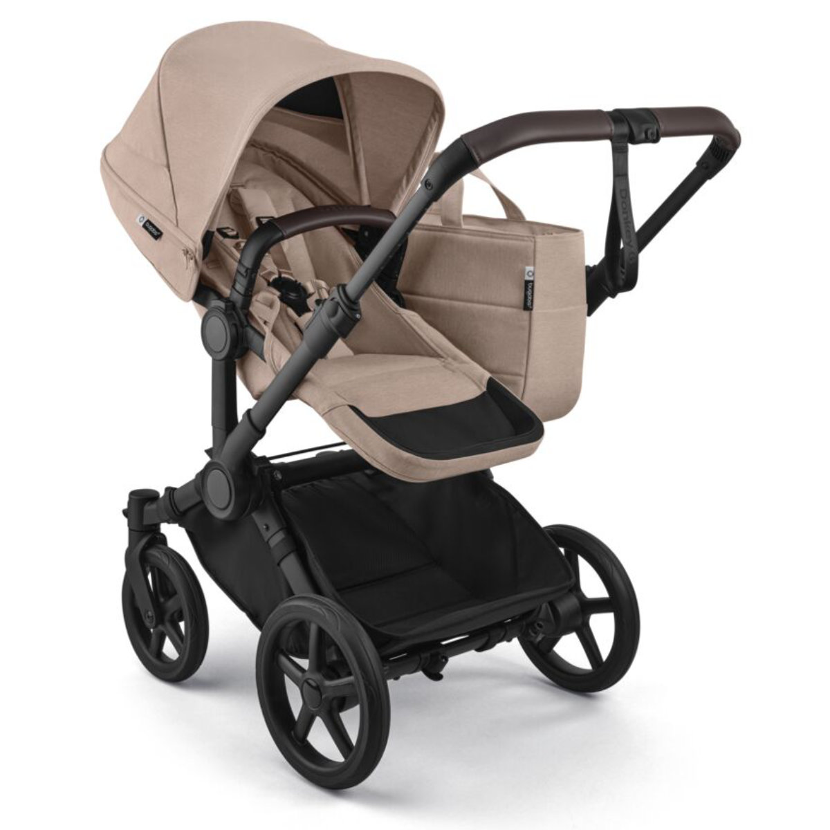 Bugaboo Donkey 6 Mono Kinderwagen 2026 in Beige - schräge Ansicht