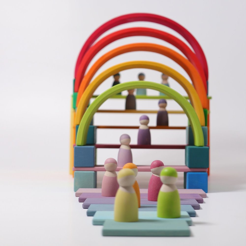 Grimms Wooden Rainbow Friends, 12 Pieces