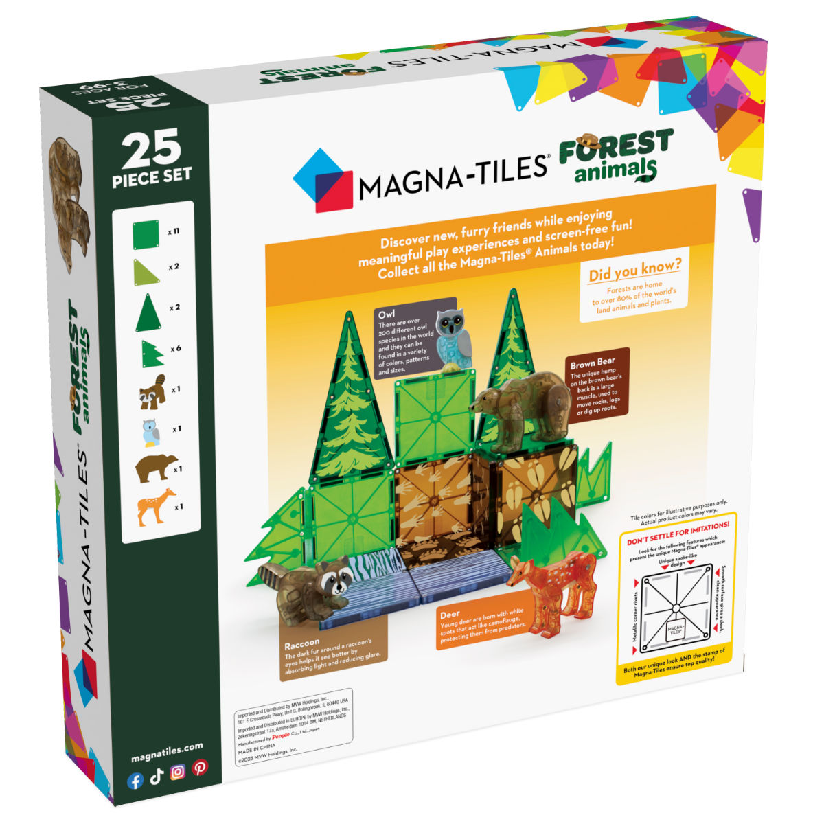 Magna-Tiles Forest Animals – 25 Pieces