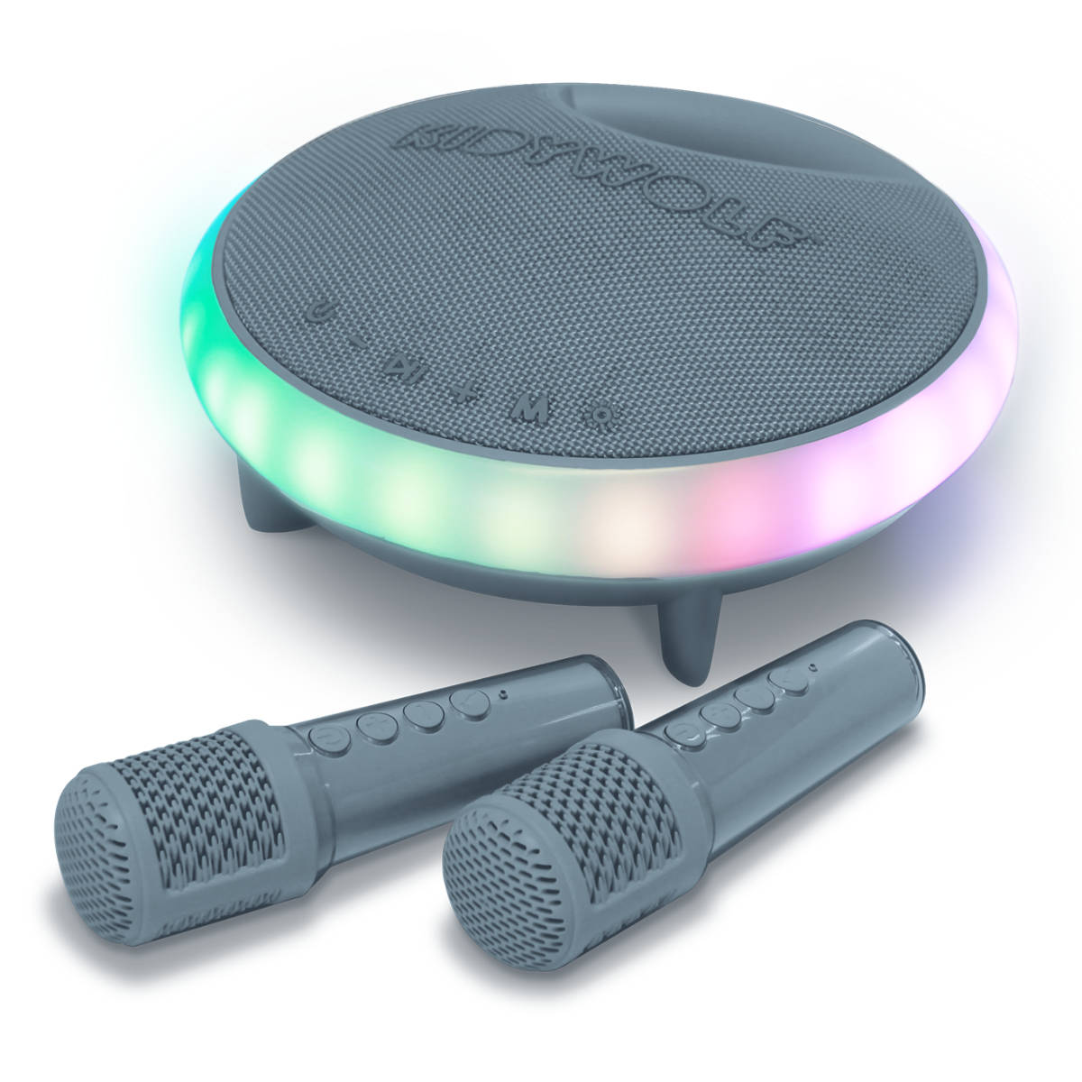 Kidywolf KIDYKARAOKE Karaoke-Set für Kinder mit 2 Mikrofonen und Bluetooth