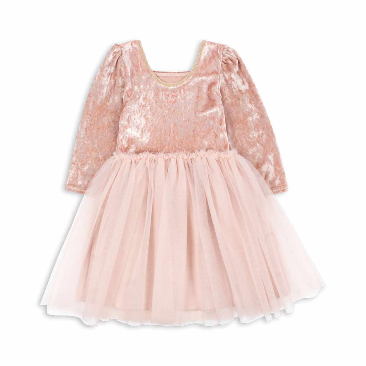 Konges Sløjd Elisa Prinzessin Kostüm Cloud Pink – Kleid mit Samt & Tüll